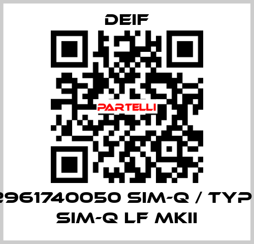 2961740050 SIM-Q / Typ : SIM-Q LF MKII Deif