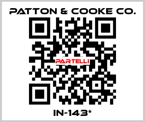 IN-143* Patton & Cooke Co.