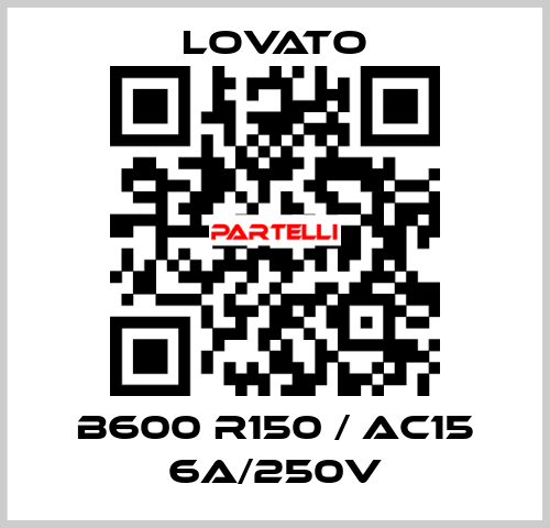 B600 R150 / AC15 6A/250V Lovato