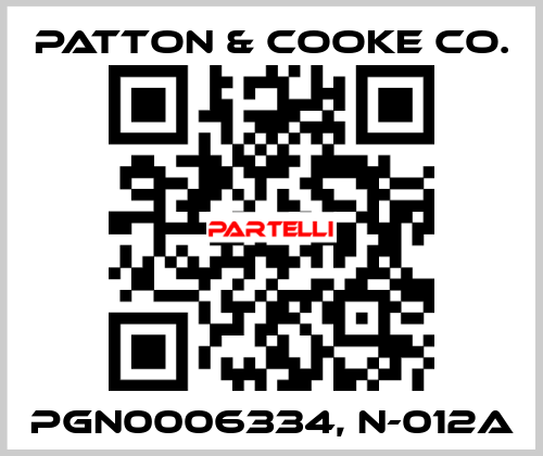 PGN0006334, N-012A Patton & Cooke Co.