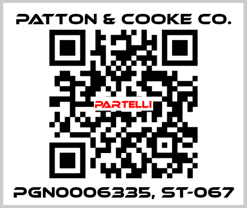 PGN0006335, ST-067 Patton & Cooke Co.