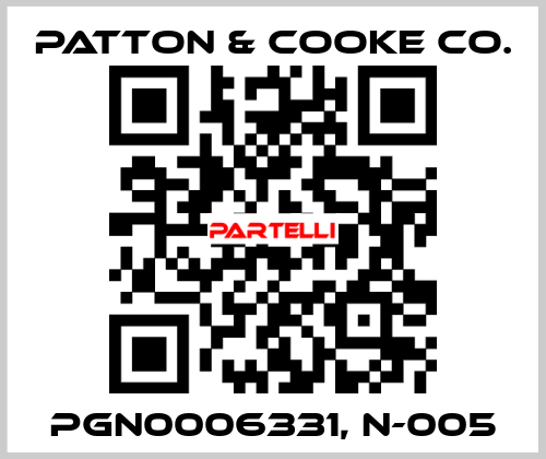 PGN0006331, N-005 Patton & Cooke Co.
