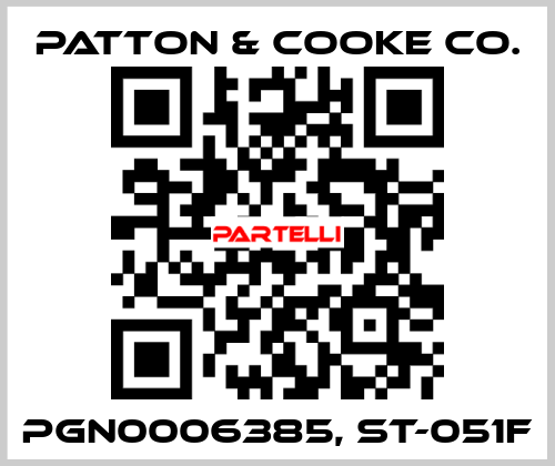 PGN0006385, ST-051F Patton & Cooke Co.