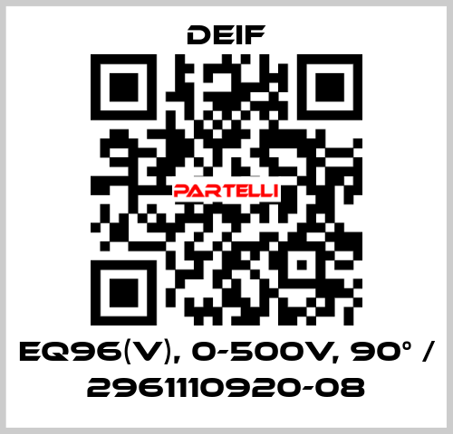 EQ96(V), 0-500V, 90° / 2961110920-08 Deif