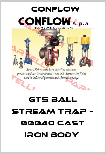 GTS ball stream trap – GGG40 cast iron body  CONFLOW
