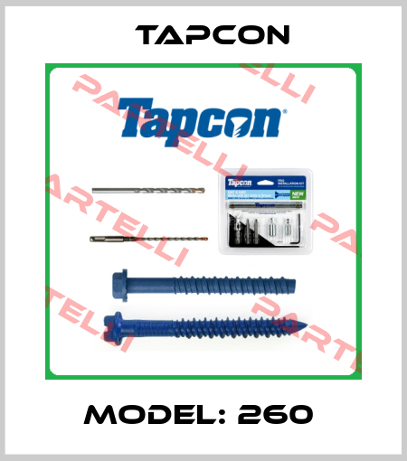 Model: 260  Tapcon