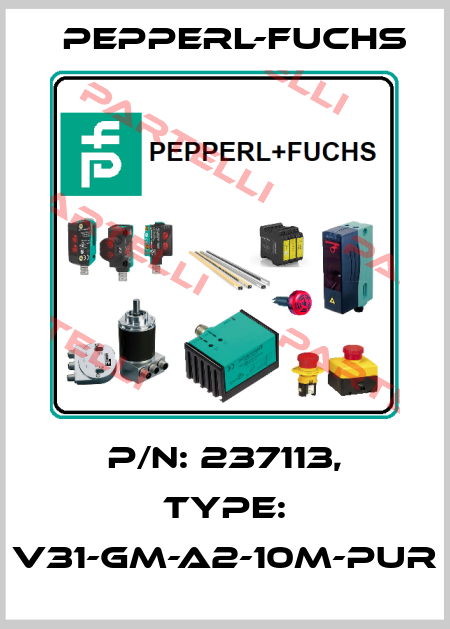 p/n: 237113, Type: V31-GM-A2-10M-PUR Pepperl-Fuchs
