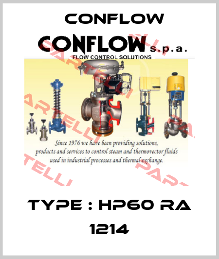 Type : HP60 RA 1214 CONFLOW