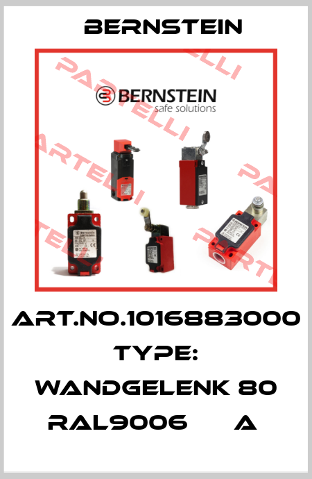 Art.No.1016883000 Type: WANDGELENK 80   RAL9006      A  Bernstein