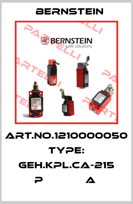 Art.No.1210000050 Type: GEH.KPL.CA-215 P             A  Bernstein