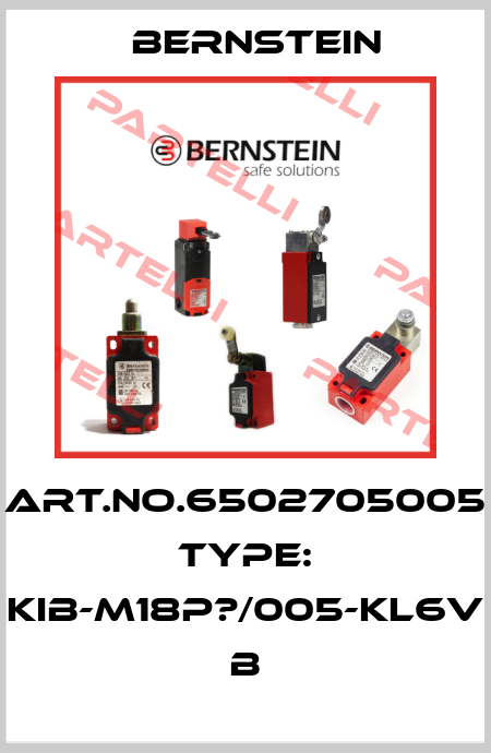 Art.No.6502705005 Type: KIB-M18P?/005-KL6V           B Bernstein