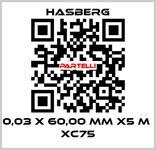 0,03 X 60,00 MM X5 M  XC75 Hasberg