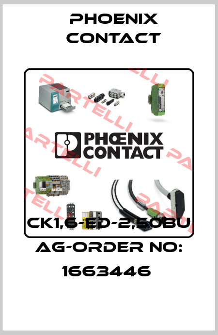 CK1,6-ED-2,50BU AG-ORDER NO: 1663446  Phoenix Contact