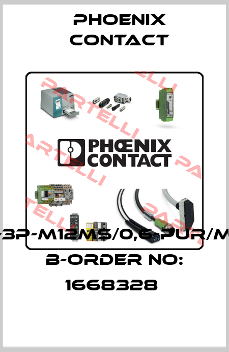 SAC-3P-M12MS/0,6-PUR/M12FS B-ORDER NO: 1668328  Phoenix Contact