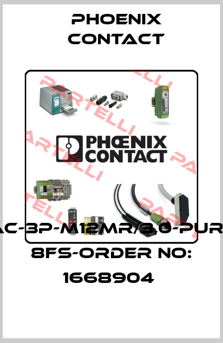 SAC-3P-M12MR/3,0-PUR/M 8FS-ORDER NO: 1668904  Phoenix Contact