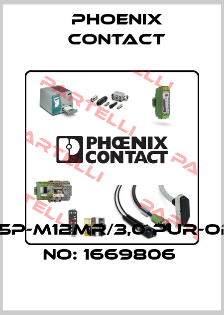 SAC-5P-M12MR/3,0-PUR-ORDER NO: 1669806  Phoenix Contact