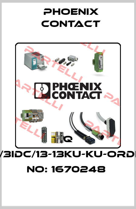Q 1,5/3IDC/13-13KU-KU-ORDER NO: 1670248  Phoenix Contact