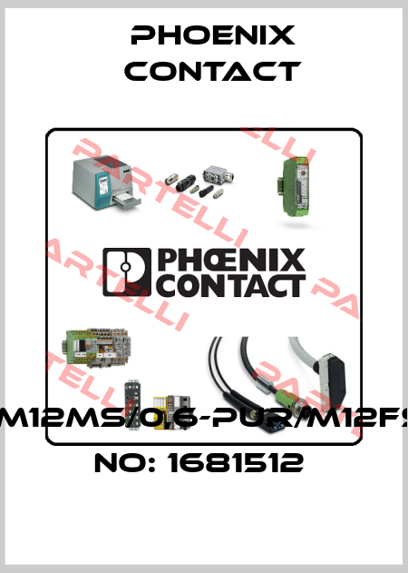 SAC-3P-M12MS/0,6-PUR/M12FS-ORDER NO: 1681512  Phoenix Contact