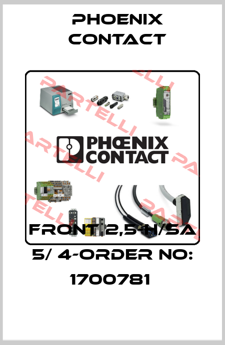 FRONT 2,5-H/SA 5/ 4-ORDER NO: 1700781  Phoenix Contact