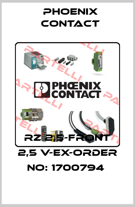 RZ 2,5-FRONT 2,5 V-EX-ORDER NO: 1700794  Phoenix Contact