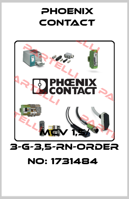 MCV 1,5/ 3-G-3,5-RN-ORDER NO: 1731484  Phoenix Contact