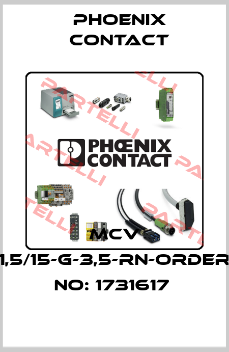 MCV 1,5/15-G-3,5-RN-ORDER NO: 1731617  Phoenix Contact