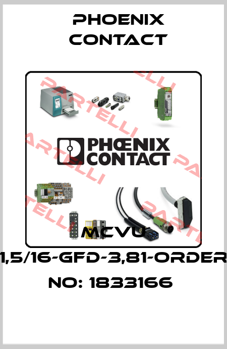 MCVU 1,5/16-GFD-3,81-ORDER NO: 1833166  Phoenix Contact