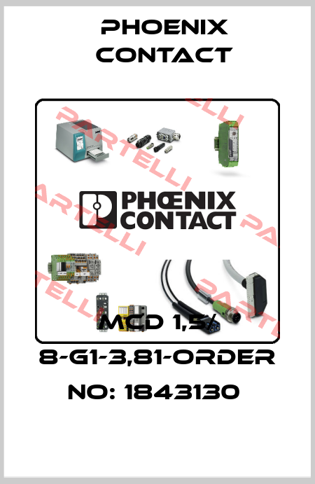 MCD 1,5/ 8-G1-3,81-ORDER NO: 1843130  Phoenix Contact
