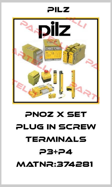 PNOZ X Set plug in screw terminals P3+P4 MatNr:374281  Pilz