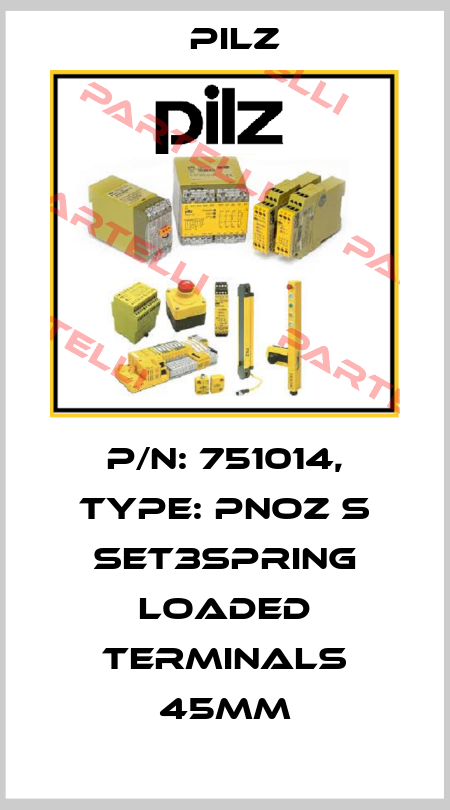 p/n: 751014, Type: PNOZ s Set3spring loaded terminals 45mm Pilz