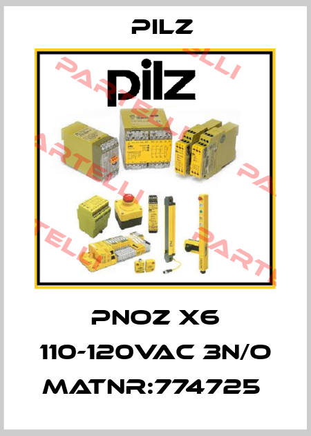 PNOZ X6 110-120VAC 3n/o MatNr:774725  Pilz