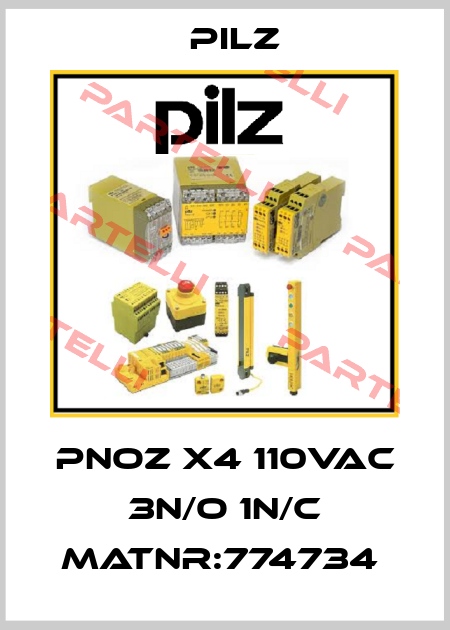 PNOZ X4 110VAC 3n/o 1n/c MatNr:774734  Pilz