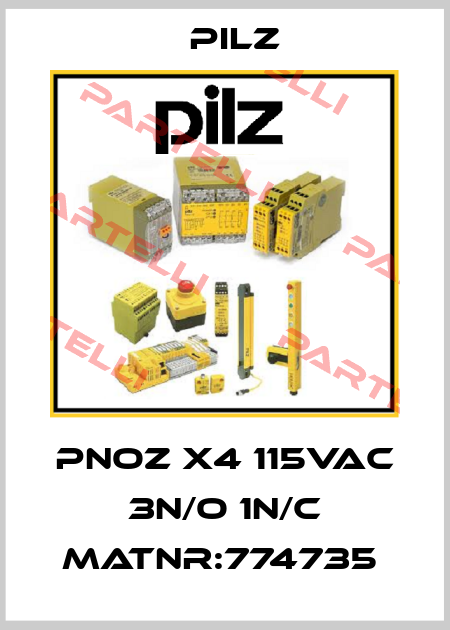PNOZ X4 115VAC 3n/o 1n/c MatNr:774735  Pilz