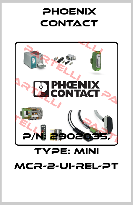 P/N: 2902035, Type: MINI MCR-2-UI-REL-PT Phoenix Contact