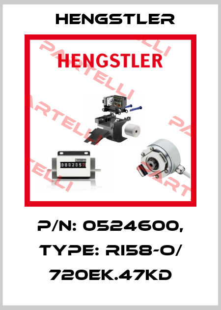 p/n: 0524600, Type: RI58-O/ 720EK.47KD Hengstler