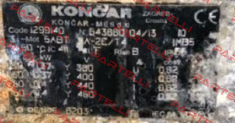 M 5ABT 71A-2E/T4 B5 Y400/440V 0.37/0.4KW 50/60HZ Koncar