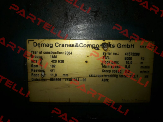 ROPE FOR:41573288  Demag