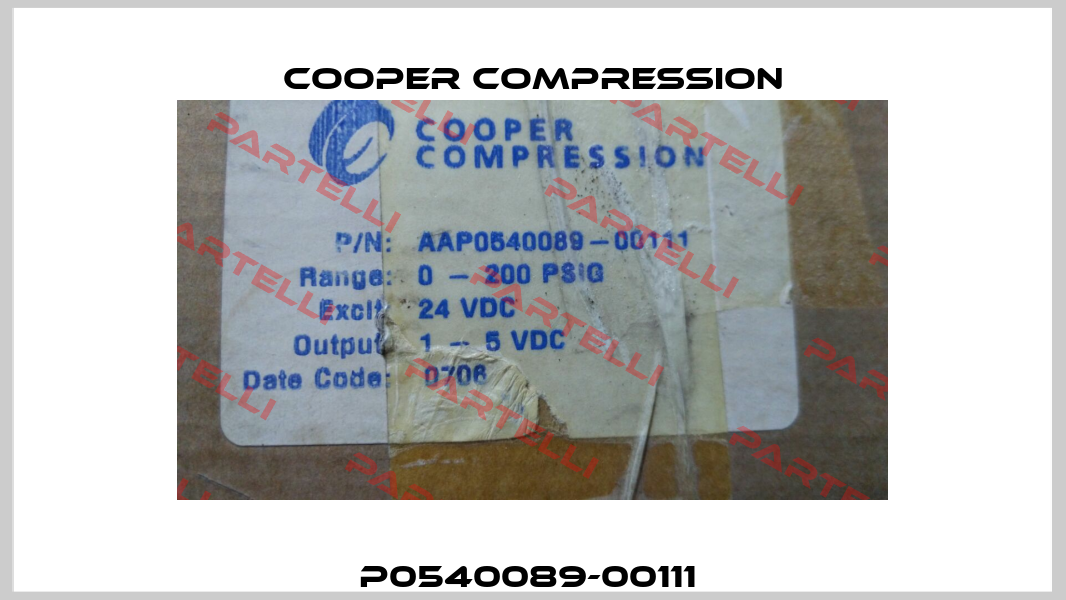 P0540089-00111  Cooper Compression