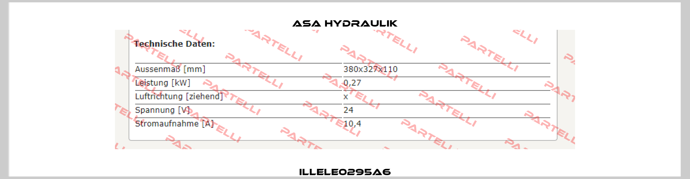 ILLELE0295A6 ASA Hydraulik