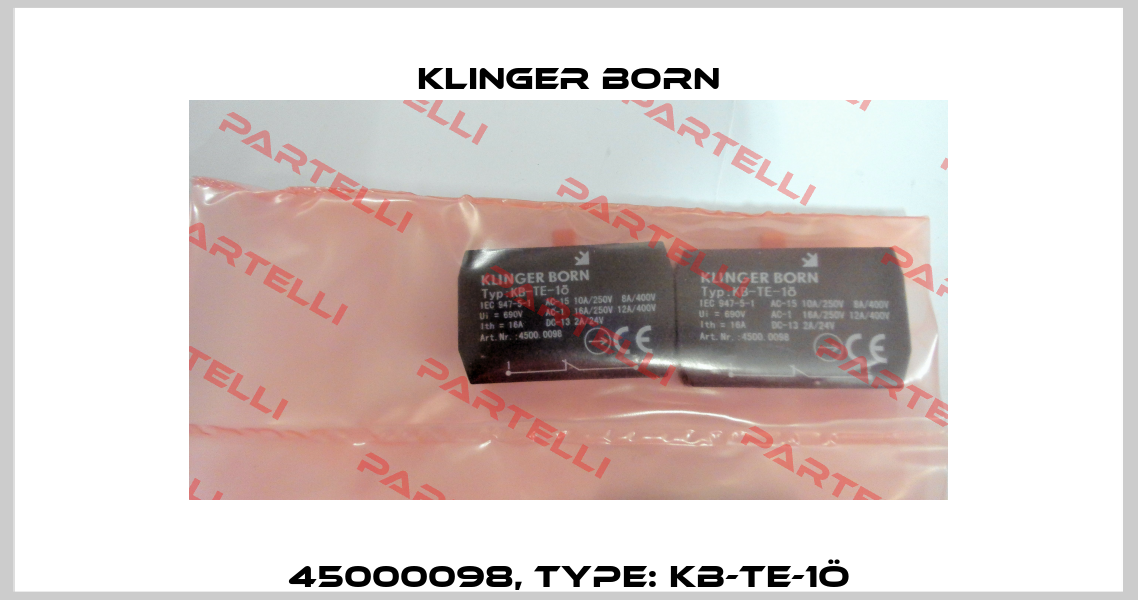 45000098, Type: KB-TE-1Ö Klinger Born