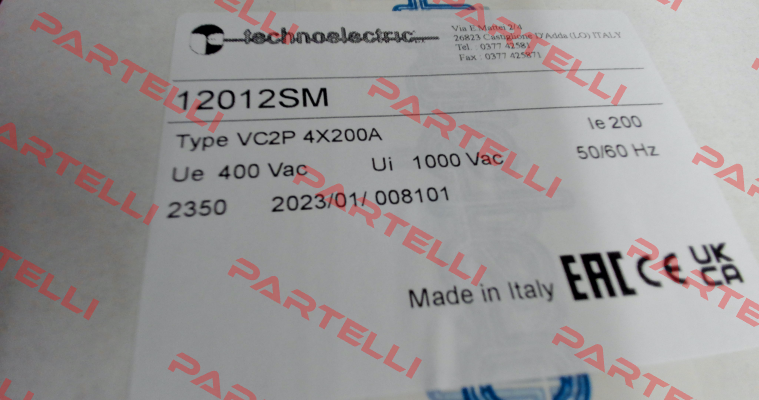 Art.No.12012SM, Type: VC2P Technoelectric