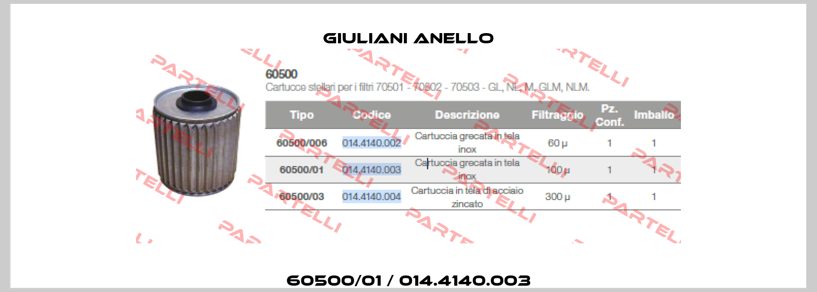 60500/01 / 014.4140.003 Giuliani Anello