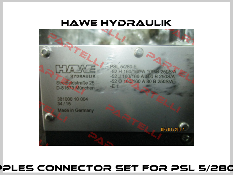 Nipples connector set for PSL 5/280-5  HAWE HYDRAULIK