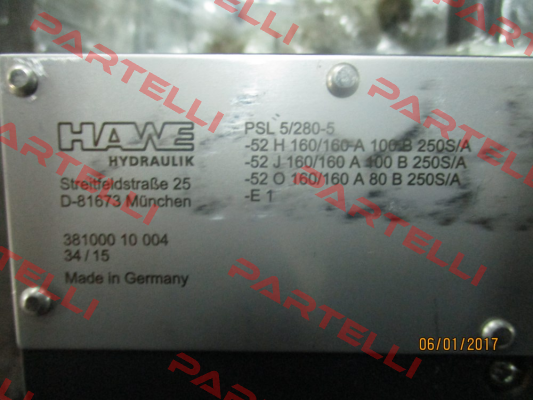 Nipples connector set for PSL 5/280-5  HAWE HYDRAULIK