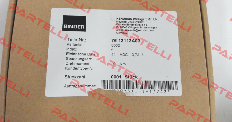 76 13113A03-0002 Binder