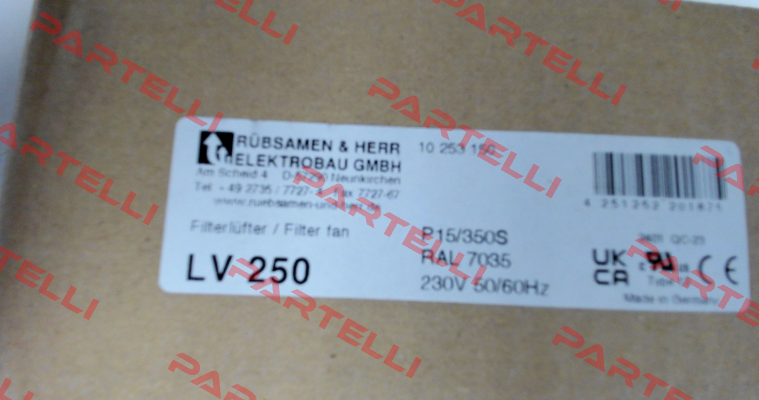 LV 250 Light gray RAL 7035 - 230V AC Rübsamen & Herr