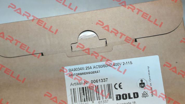 P/N: 0061337, Type: BA9034N 25A AC50/60HZ 400V 2-11S Dold
