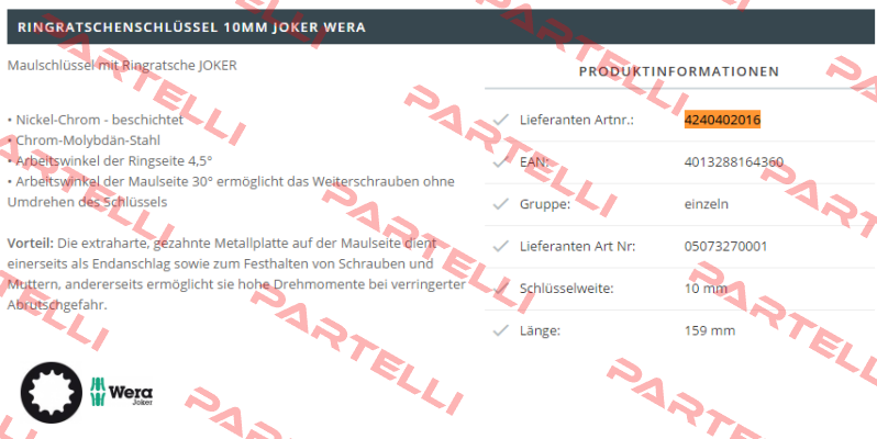4240402016  Wera
