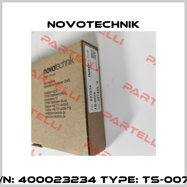 P/N: 400023234 Type: TS-0075 Novotechnik