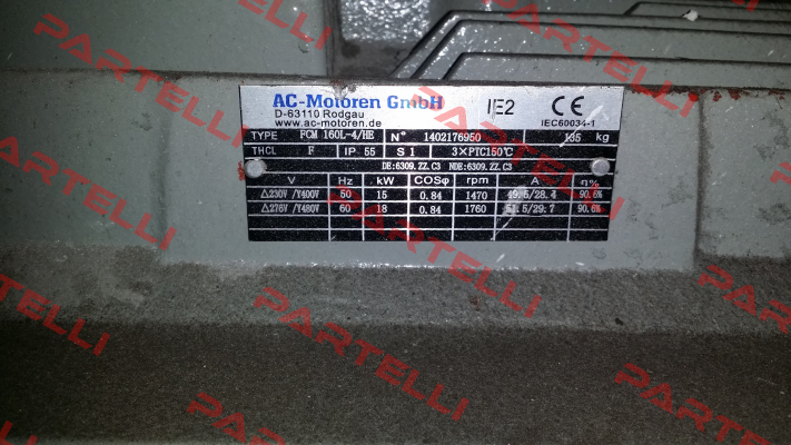 FCM 160L-4/HE obsolete, replaced by IE2AC16L4024  AC Motoren
